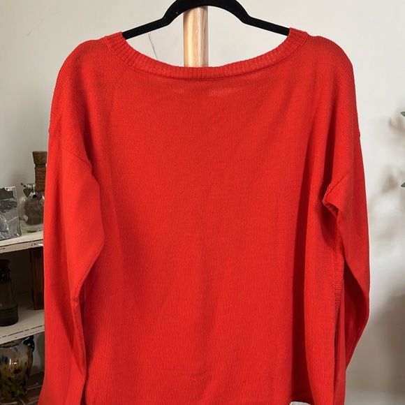 Eileen Fisher M 100% Merino Wool  beautiful deep orange. Wide ribbing at sides. - Picture 4 of 4